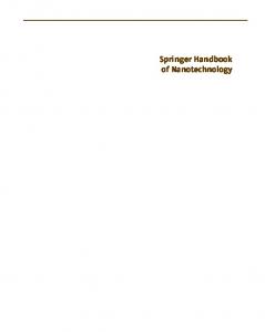 Springer Handbook of Nanotechnology