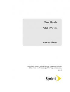 Sprint: HTC EVO User Guide