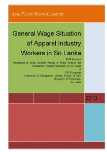 Sri Lanka Report 2013 - Asia Floor Wage