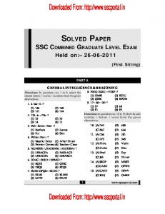 SSC-CGL-2011-Exam - sscking