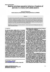 Stability and phase separation behaviour of ... - Semantic Scholar