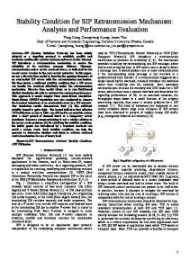 Stability Condition for SIP Retransmission ... - Semantic Scholar