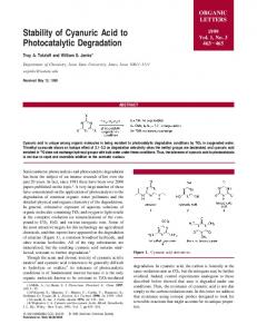 Stability of Cyanuric Acid to Photocatalytic Degradation - American ...