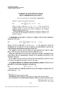 stability of solutions of linear delay differential equations - American ...