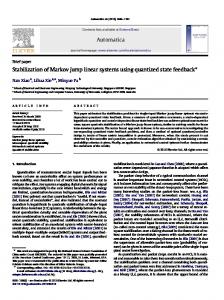 Stabilization of Markov jump linear systems using quantized state ...