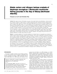 Stable carbon and nitrogen isotope analysis of Nephrops norvegicus ...