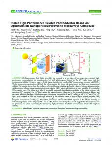 Stable High-Performance Flexible Photodetector ... - ACS Publications