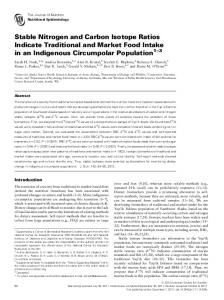 Stable Nitrogen and Carbon Isotope Ratios Indicate Traditional and ...