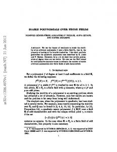 Stable Polynomials over Finite Fields