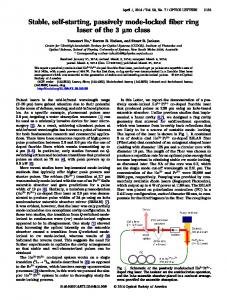 Stable, self-starting, passively mode-locked fiber ring ... - OSA Publishing