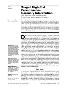 Staged High-Risk Percutaneous Coronary Intervention