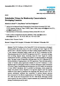 Stakeholder Visions for Biodiversity Conservation in ... - MDPI
