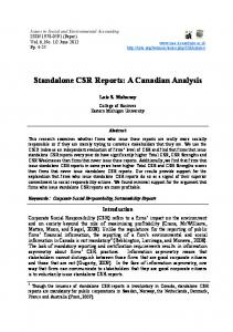 Standalone CSR Reports - CiteSeerX