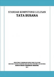 Standar Kompetensi Lulusan Tata Busana - Direktorat Pembinaan ...