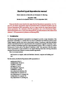 Stanford typed dependencies manual - The Stanford NLP