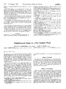 Staphylococcal Sepsis in a New Surgical Ward - Semantic Scholar