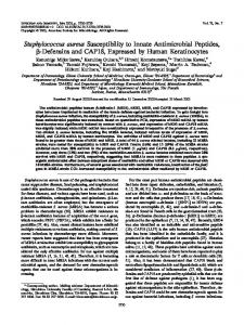 Staphylococcus aureus Susceptibility to Innate Antimicrobial Peptides ...