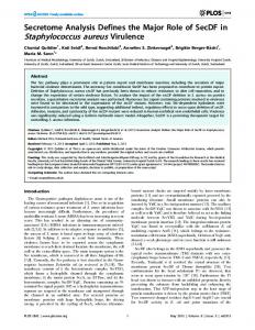 Staphylococcus aureus Virulence - PLOS