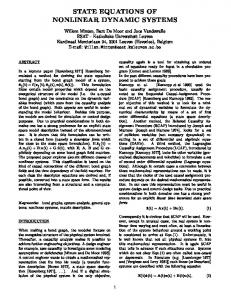 state equations of nonlinear dynamic systems - CiteSeerX