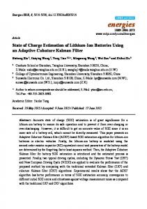 State of Charge Estimation of Lithium-Ion Batteries ... - Semantic Scholar