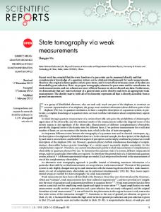 State tomography via weak measurements - ScienceOpen