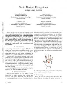 Static Gesture Recognition - arXiv