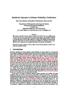 Statistical Approach to Software Reliability Certification