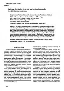 Statistical distribution of normal hearing thresholds under free-field ...