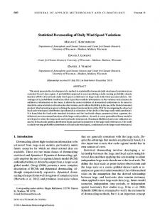 Statistical Downscaling of Daily Wind Speed Variations - AMS Journals