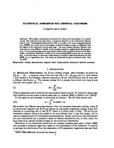 STATISTICAL INFERENCE FOR RENEWAL PROCESSES 1 ...