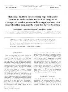 Statistical method for selecting representative species ... - Inter Research