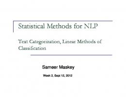 Statistical Methods for NLP