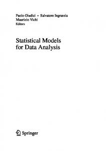 Statistical Models for Data Analysis