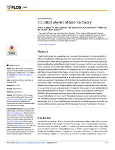 Statistical physics of balance theory