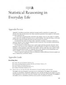 Statistical Reasoning in Everyday Life