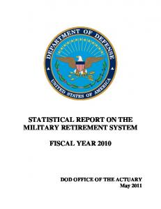 statistical report on the military retirement system fiscal year 2010