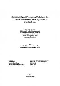 Statistical Signal Processing Techniques for Coherent ... - TUprints