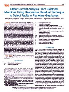 Stator Current Analysis From Electrical Machines Using ... - IEEE Xplore