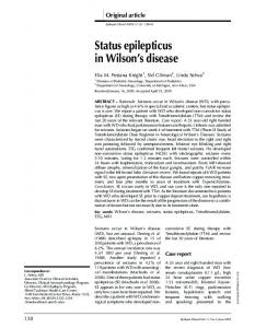 Status epilepticus in Wilson's disease