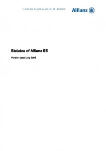 Statutes of Allianz SE