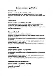 STEEL COIL SPECIFICATIONS