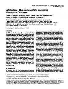 StellaBase: The Nematostella vectensis Genomics ... - BioMedSearch