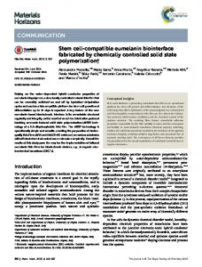 Stem cell-compatible eumelanin biointerface ...