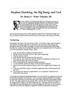 Stephen Hawking, the Big Bang, and God