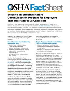 Steps to an Effective Hazard Communication Program for Employers ...