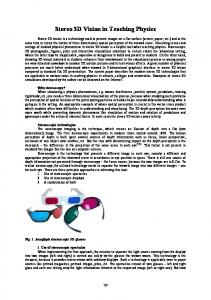 Stereo 3D Vision in Teaching Physics