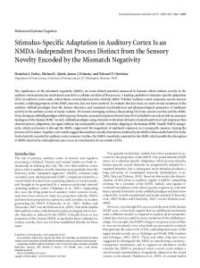 Stimulus-Specific Adaptation in Auditory Cortex Is ... - Semantic Scholar