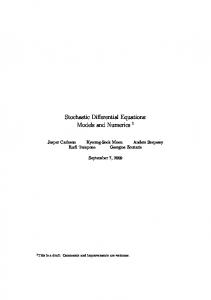 Stochastic Differential Equations - KTH