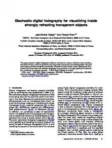 Stochastic digital holography for visualizing inside ... - OSA Publishing