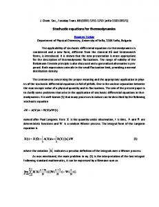 Stochastic equations for thermodynamics